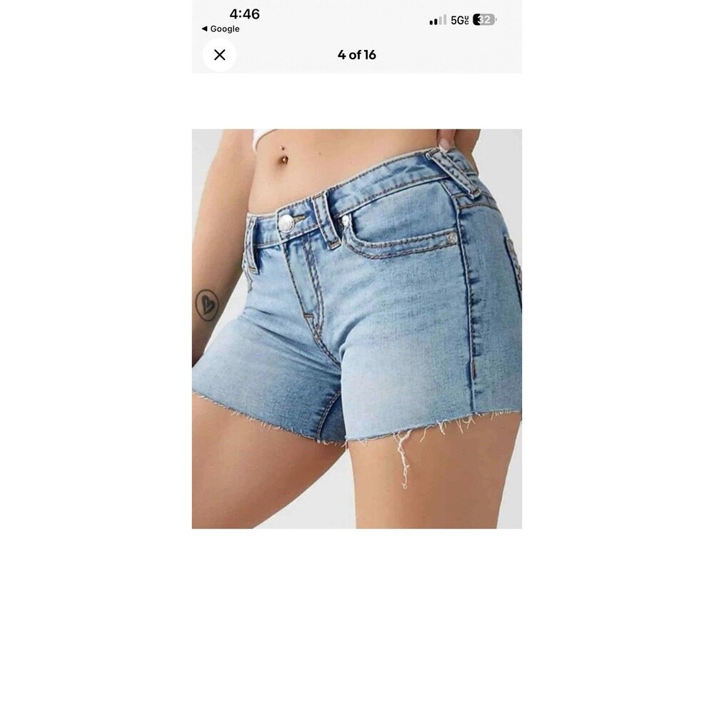 Gently Used True Religion Jayde Big T Raw Hem Short 28